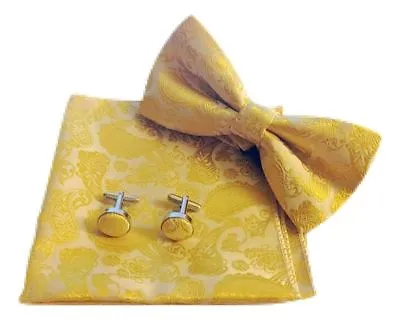 £7.99 • Buy Paisley Men Boy Pre-tied Wedding Event Prom Bow Tie+cuff Links+handkerchief Set 