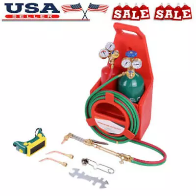 Portable Welding Cutting Torch Kit W/Oxygen Acetylene Tanks Regulators & Hoses • $275.99