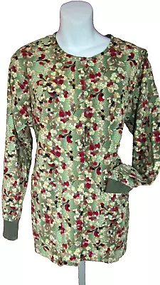 Women's   Mosaic   Print Scrub Jacket By Tafford Long Sleeve Sz Medium / Large • $14.99