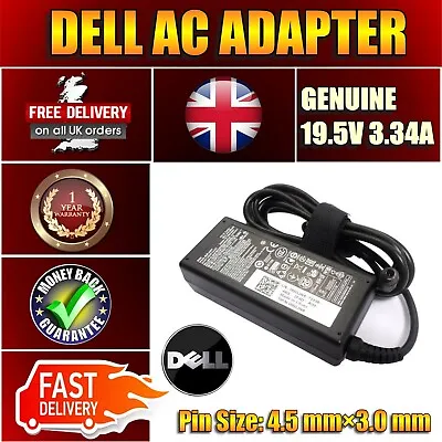 Genuine Dell 19.5v 65w Ac Adapter Pa-12 Mgjn9 Pa-1650-02d4 Power Supply • £23.95