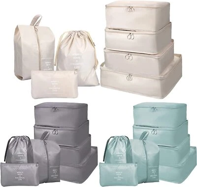 $10.44 • Buy 8×Packing Cubes Travel Luggage Suitcases Organizer Bags Traveling Trip Essential