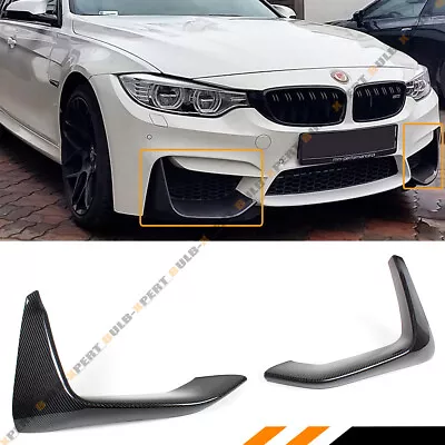 2 Pc Carbon Fiber Front Bumper Splitters Lip For 2015-2019 Bmw F80 M3 F82 F83 M4 • $119.99