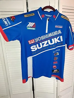 Yoshimura Suzuki Factory Racing Zipper Collar Team Shirt • $55