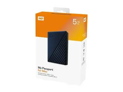 $244.99 • Buy 5TB External Hard Drive WD My Passport Blue Portable HDD For Mac USB 3.2 Gen1 AU