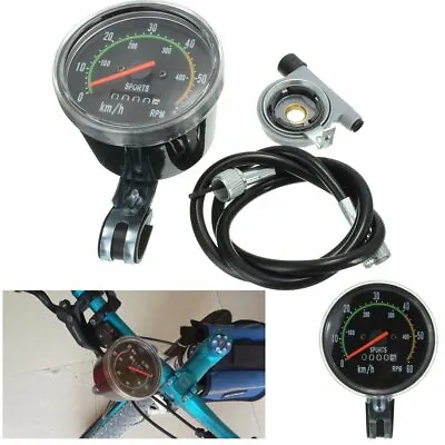 Waterproof Bicycle Bike Speedometer Analog Mechanical Odometer With Hardware New • $14.30