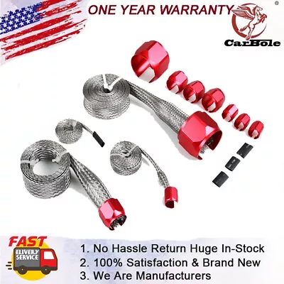 $27.69 • Buy Red Braided Hose Sleeve Sleeving Kit -Radiator, Vacuum, Heater & Fuel Line Hose
