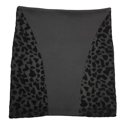 Mink Pink Women's Size Medium Black Animal Print Burnout Mini Bandage Skirt • $24.95