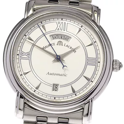 MAURICE LACROIX Pontos 09777 Day Date Silver Dial Automatic Men's Watch_803231 • $767.79