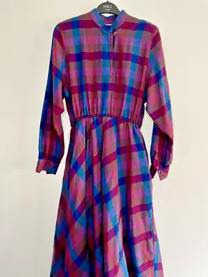 Vtg Sz 14 Dress Horrockses Colin Glascoe New Wool Grannycore Cottagecore 80s • £78.90