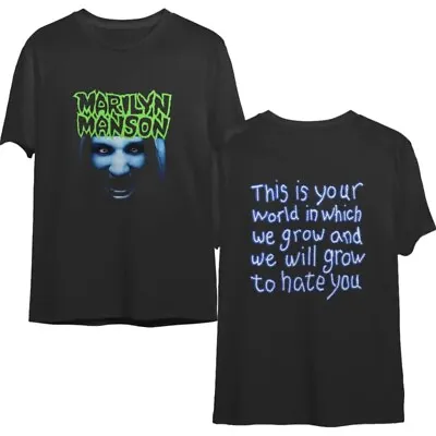 Double Sides Marilyn Manson T-Shirt Unisex Short Sleeve T-Shirt All Sizes S-2345 • $21.99