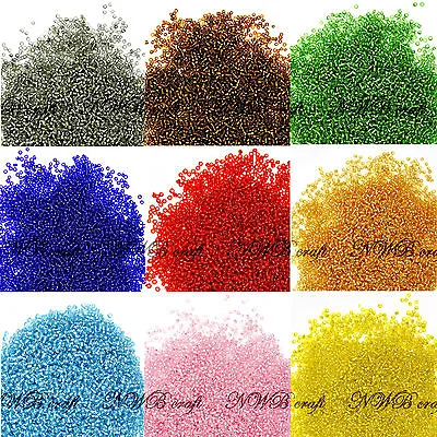50g Glass Seed Beads Silver Lined 2mm (11/0 ) 3mm (8/0) 4mm (6/0) UK Stock • £2.89