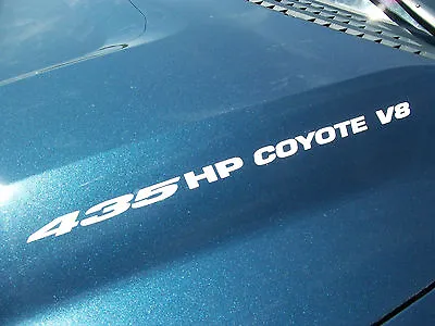 435 HP Coyote V8  (pair) Hood DECALS Emblem Vinyl Stickers 5.0L Ford Mustang GT • $9.95