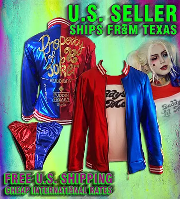 Harley Quinn Themed Costume Jacket Wig Halloween Daddys Little Monster Cosplay  • $11.99
