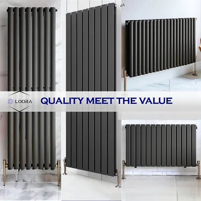 Anthracite Designer Radiator Vertical Horizontal Flat Panel Oval Column Rads • £105.99