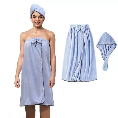 Bath Wrap Towels For Women Microfiber Wearable Bath Towel And Head Cover For... • $33.01