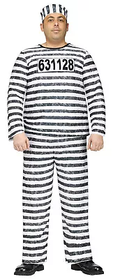Brand New Jailbird Prisoner Plus Size Halloween Costume FunWorld 1192 • $24.88