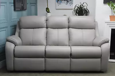 G Plan Kingsbury 3 Seater Sofa In Dreams Cygnet Grey Leather. Rrp £2739. • £1299