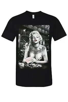 Marilyn Monroe Inspired Vegas Hustler Street Urban Graphic T-Shirt New Black • $16.90