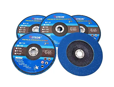 Lot Of (5) Premium Zirconia Flap Disc Grinding Wheel 7  X 7/8  120 Grit 7103712 • $15.99