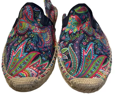 Zara Home Woman’s Paisley Floral Espadrilles Size 42 EU 10 US Flats Slip On Shoe • $28.63