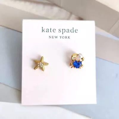 Kate Spade Asymmetric Design Of Crab Starfish Earrings With Gift Pouch • $25.89