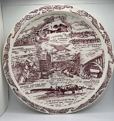 Vernon Kilns Transferware Plate Vtg Spokane Washington 1931 - 1958 10 Inch • $34.99