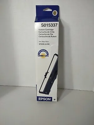 EPSON Black Ribbon Cartridge Series Printer Sealed S015337  LQ 590 Genuine OEM • $15