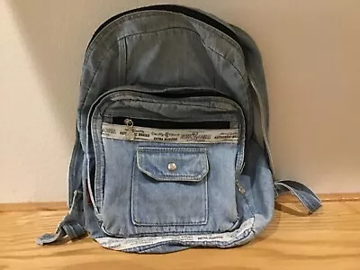 Vintage Arizona Jean Co Stonewashed Denim 1990S Backpack Medium • $15