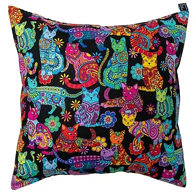 Cat Mandala Cushion Cover Decorative Trendy Case Fits 18  X 18  Floral Paisley • £9.99