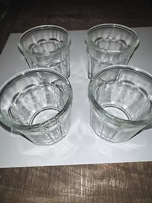 4 Vintage Luminarc 10 Panel Tea Clear Water Glasses Made In France 500 • $27