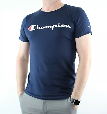 Champion Mens T-Shirt Crew Neck Short Sleeve Tee Shirt Top With Logo • $17.99