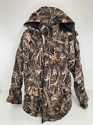 CABELA'S - DRY PLUS Removable Hood Camouflage MAX-4 Hunting XL Jacket  EXCELLENT • $99.11