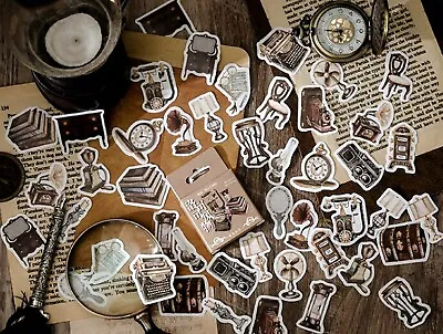 £2.89 • Buy VINTAGE OBJECT STICKERS Old Retro Camera Scrapbook Journal Diary Card Craft Deco