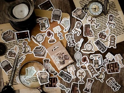 £2.89 • Buy VINTAGE OBJECT STICKERS Old Retro Camera Scrapbook Journal Diary Card Craft Deco