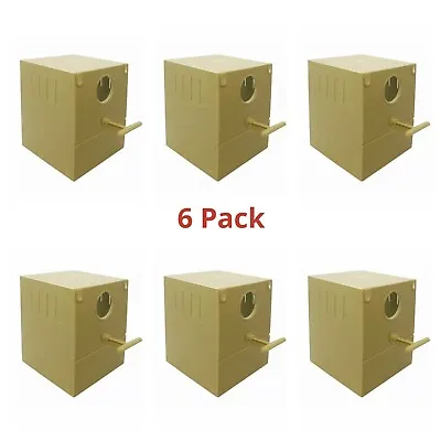 6 X PLASTIC FINCH NEST BOX WITH HOOKS Front & Back For Cage Exotic Finches • £26.99