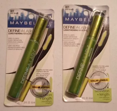 ✅Lot Of 2 Maybelline 801 Brownish Black Define A Lash 0.22oz Ea Ladies EyeLashes • $4.99