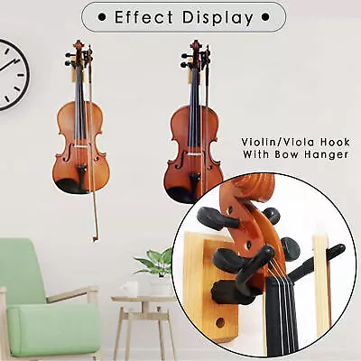 Violin Wall Mount Handcrafted Wooden Violin Hanger Smooth And Durable • $12.18
