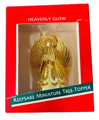 Hallmark Angel Miniature Tree Topper Nib 1988 Keepsake Heavenly Glow Etch Brass • $19.99