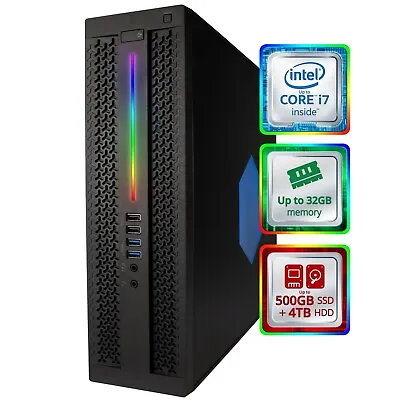 $249.99 • Buy HP EliteDesk RGB Computer Up To I7 32GB RAM 500GB SSD 4TB Windows 10 PRO WIFI BT