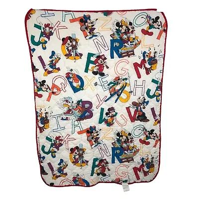 DunDee Vintage Mickey Minnie Mouse Baby Disney ABC Crib Quilt Fitted Flat Sheets • $45