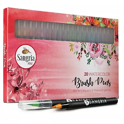 $19.99 • Buy 20 Watercolor Brush Pens Set Markers Coloring Drawing Painting Kit Art Supplies