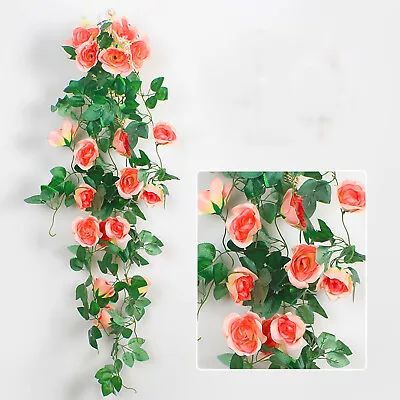 90cm Hanging Wall Artificial Flower Roses Rattan Vine Wedding Home Party Decor • $15.82