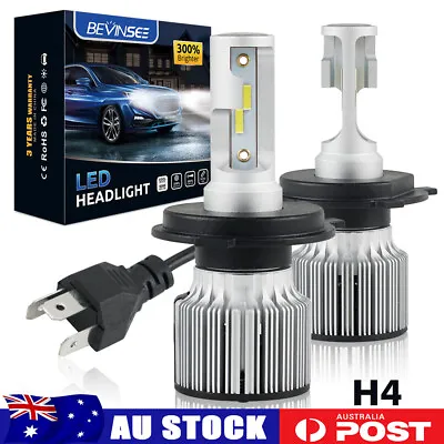 2x H4 HB2 9003 LED Headlight Globes White Hi/Low Beam Bulbs 6000LM 6000K 60W Kit • $14.99