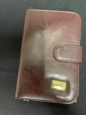 VTG Mundi Planner/Wallet Brown Leather Pocket Calendar 1992 New Pages Address • $20.99