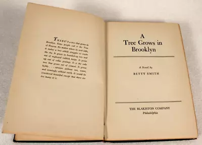 A Tree Grows In Brooklyn By Betty Smith 1ST EDITION 1943 Vintage HC • $32.49