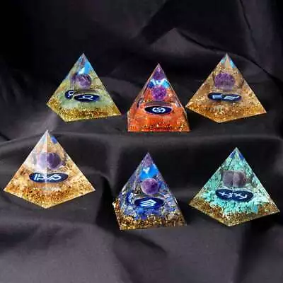 Natural Amethyst Ball 12 Constellations Pyramid Quartz Crystal Tower Ornaments • £10.43