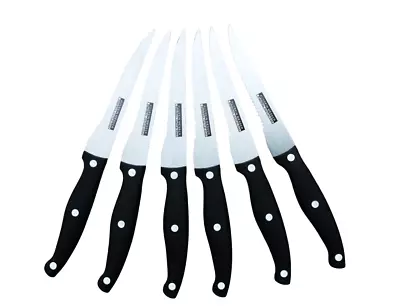 6 Steak Knives Dinner Set Stainless Steel Sharp Serrated Dishwasher Safe Knife • $9.99