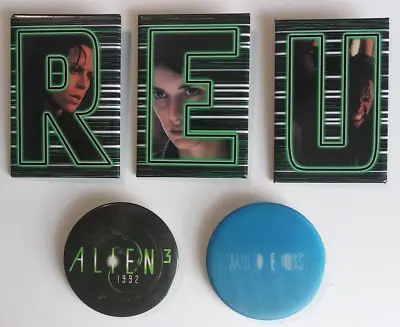 Lot Of 5 - Aliens Alien 3 Alien Resurrection Metal Button Promo Pin. 1986+ • $13