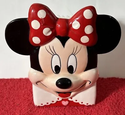 Minnie Mouse Planter 4.75 Inches Tall Overall Red And White Polka Dot Hair Bow • $10