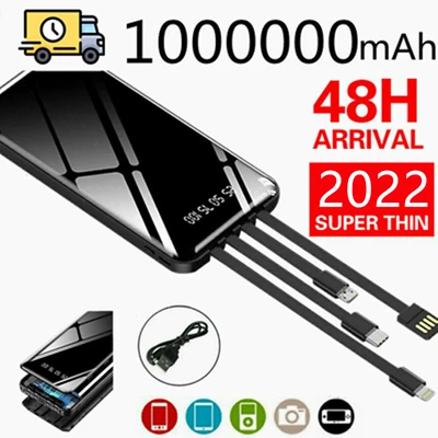 $6.98 • Buy USB Power Bank 1000000mah Portable External Battery Backup Charger Fast Charging